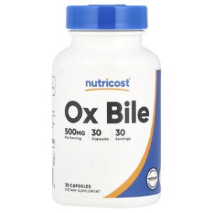 כמוסות Ox Bile 500mg - תמיכה בעיכול מבית Nutricost