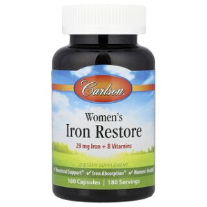 כמוסות ברזל לנשים , Carlson Iron Restore 180 יח'