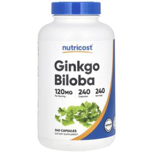 כמוסות גינקו בילובה Nutricost 120 מ"ג - 240 כמוסות