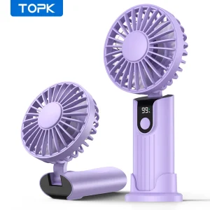 מאוורר צוואר נייד TOPK K38 - 3 ב-1 נטען עם תצוגה