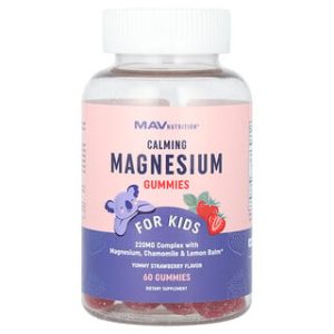 מגנזיום גומי לילדים - MAV Nutrition - בטעם תות, 60 יח'