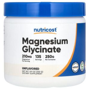 מגנזיום גליצינאט Nutricost - תוסף תזונה 8.9oz