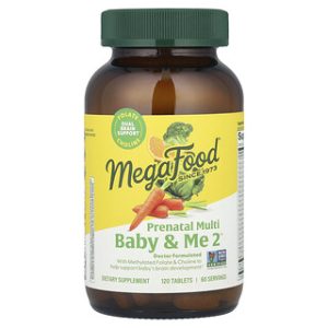 מולטי ויטמין הריון - MegaFood Baby & Me 2 - 120 טבליות
