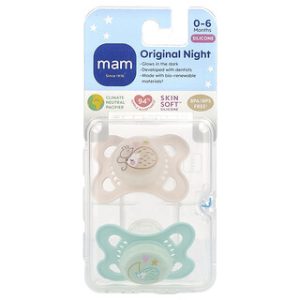מוצצים לתינוק MAM Original Night 0-6 חודשים - 2 יח'