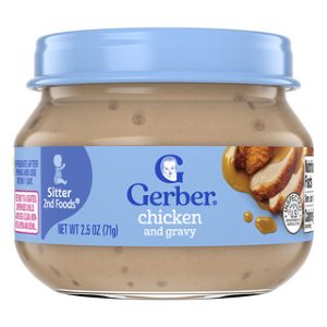 מזון תינוקות Gerber עוף ורוטב - 2.5oz (71g)