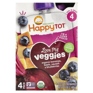 מזון תינוקות אורגני בננה סלק דלעת אוכמניות - Happy Family