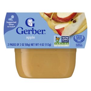 מחיות תפוח עץ לתינוקות Gerber - 2 יחידות