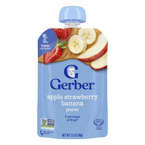 מחית Gerber Sitter תפוח-תות-בננה - 99 גרם