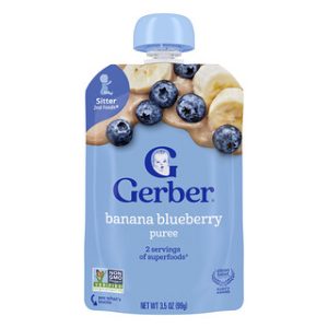 מחית בננה ואוכמניות Gerber - למתחילים - 99 גרם