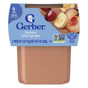 מחית פירות Gerber בננה שזיף ענבים - 2 יח'
