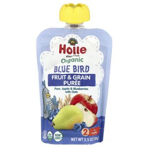 מחית פירות ודגנים אורגנית Holle- תפוח אגס אוכמניות