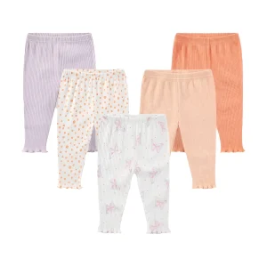 מכנסי תינוקות כותנה 5 חלקים- בגדי יילודים נוחים