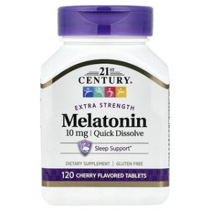 מלatonin 10 מ"ג - 21st Century - מסיס מהיר - דובדבן