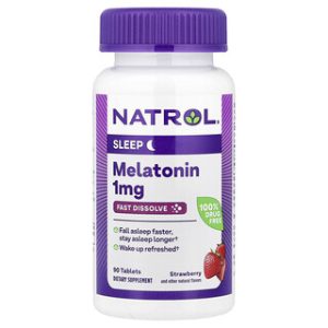 מלatonin Natrol 1 מ"ג - תות מהיר-המס - 90 טבליות