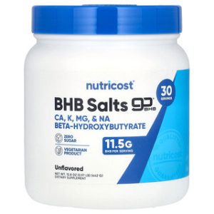 מלח BHB טהור - Nutricost - 442 גרם - ללא טעם