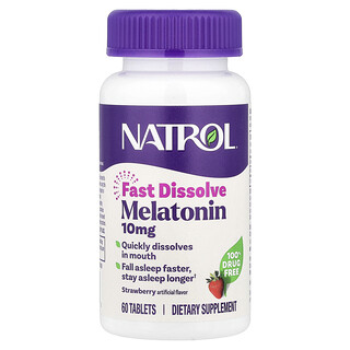 מלנוטונין Natrol 10 מ"ג - 60 טבליות מסיסות בטעם תות