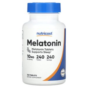 מלנוטונין Nutricost 10 מ"ג - 240 טבליות - שינה טובה