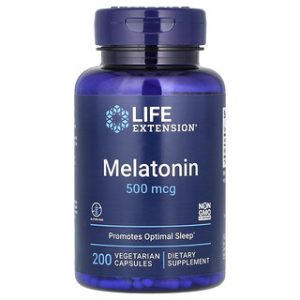 מלנטונין Life Extension 500 מק"ג - 200 כמוסות צמחוניות