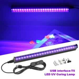 מנורת UV LED ג'ל 395-405nm - צינור T5 USB לציפורניים