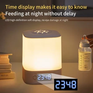 מנורת לילה LED נטענת עם תצוגת זמן - לעריסה