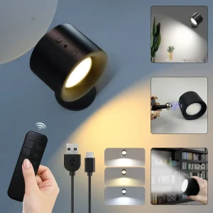 מנורת קיר LED - שליטה במגע, ראש כפול, מסתובבת