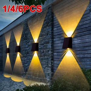 מנורת קיר סולארית LED חיצונית- עיצוב גינה עמיד למים
