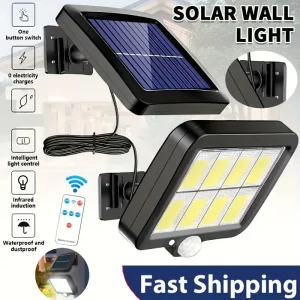 מנורת קיר סולארית גינה עם חיישן תנועה - 160 LED