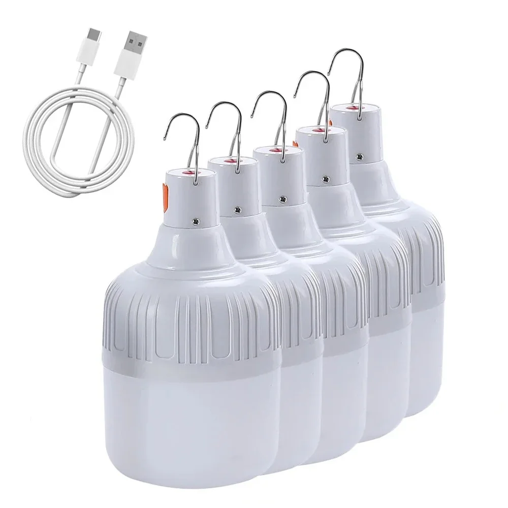 מנורת קמפינג ניידת LED נטענת USB 60W-80W עם וו