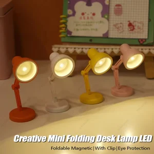 מנורת שולחן LED ניידת עם קליפס- קריאה ליד המיטה