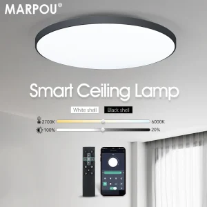 מנורת תקרה חכמה LED לחדר שינה - שלט ועמעום