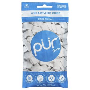 מסטיק PUR , מנטה , 55 יחידות , ללא סוכר