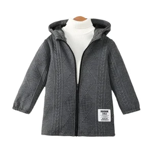 מעיל חורף לילד - קפוצ'ון סריג - 4-7 שנים