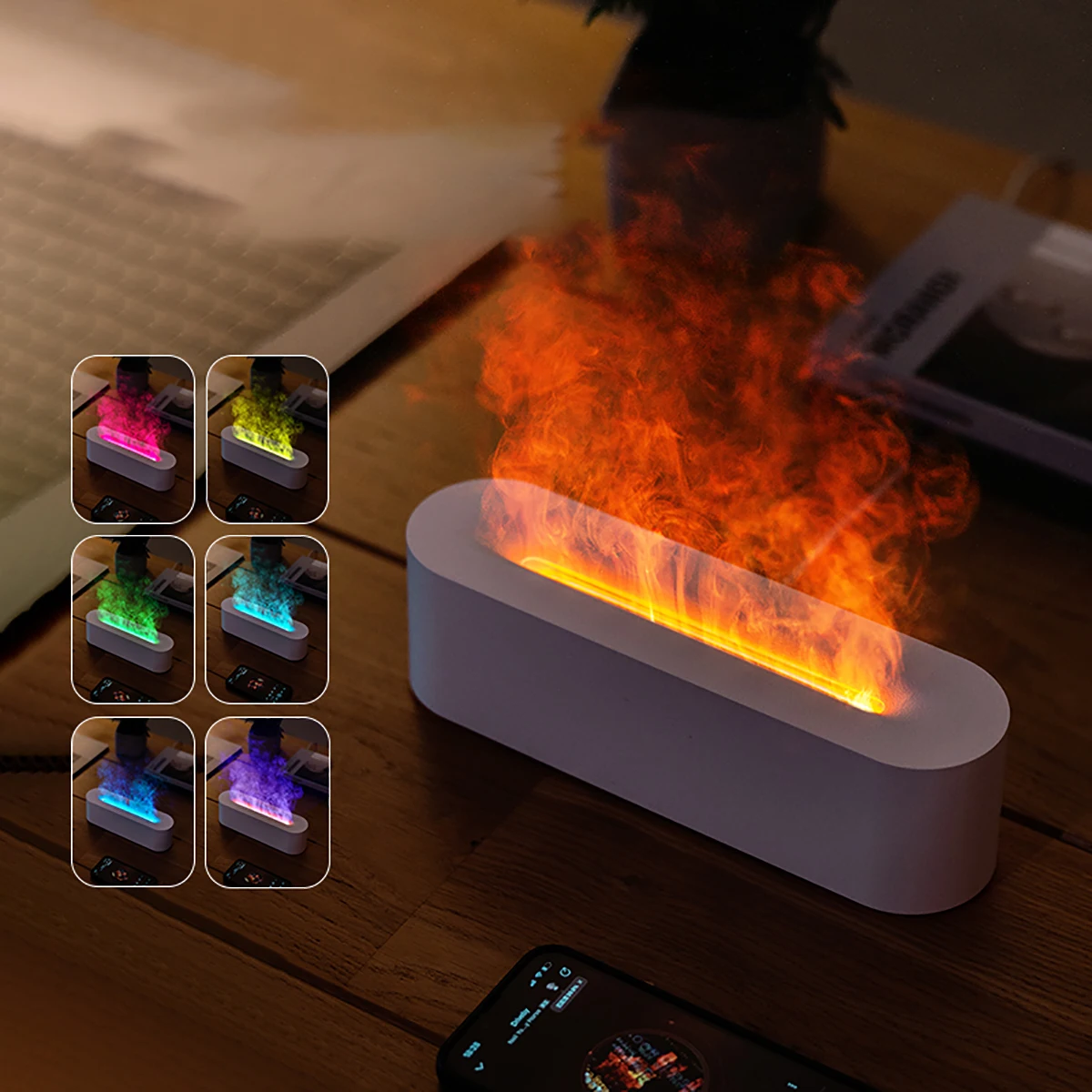 מפיץ ריח להבה RGB - אדים ומטהר אוויר לחדר שינה