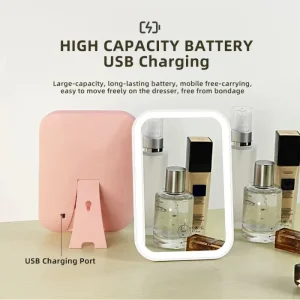 מראת איפור LED עם תאורה - נטענת USB