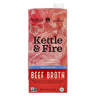 מרק בשר דל נתרן Kettle & Fire 907 גרם - בריאות וטעם