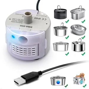 משאבת מים למזרקת חיות נירוסטה - USB שקט