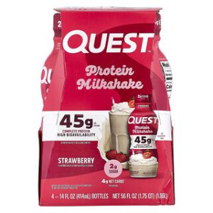 משקה חלבון Quest Strawberry - 4 בקבוקים - טעים ומשביע