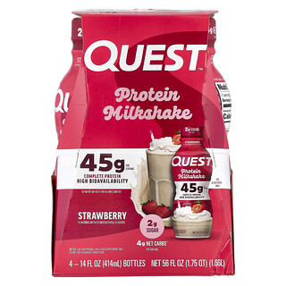 משקה חלבון Quest Strawberry - 4 בקבוקים - טעים ומשביע