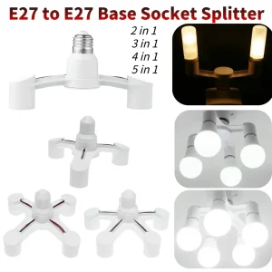 מתאם מנורה E27 - מפצל בסיס לתאורת LED
