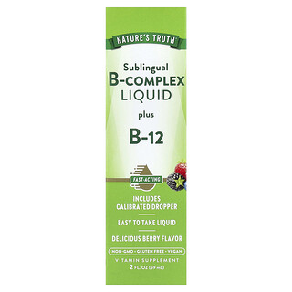 נוזל B-קומפלקס עם B12 - טעם ברי - Nature's Truth
