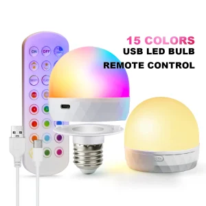 נורת LED נטענת E27 - USB, עמעום, קמפינג ובית