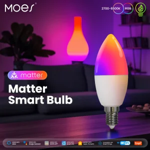 נורת לד חכמה Tuya Matter - E14 דימר RGB - שליטה קולית