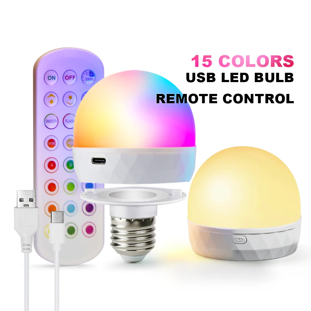 נורת לד נטענת E27 - USB, מגנטית, עמעום - בית וקמפינג