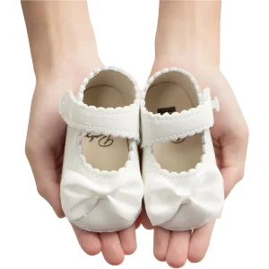 נעלי תינוקות בנות Meckior - סוליה רכה, קשת, 0-18 חודשים