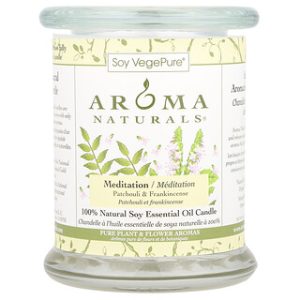 נר סויה Patchouli & Frankincense - Aroma Naturals