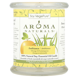 נר סויה טבעי - ריח הדרים לימונית - Aroma Naturals