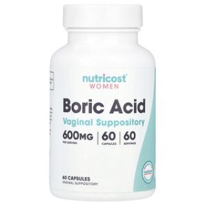 נרות נרתיקי חומצה בורית 600 מ"ג - Nutricost - 60 כמוסות