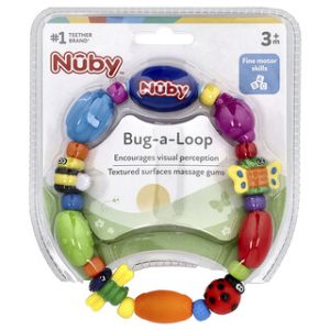 נשכן סיליקון לתינוק - Nuby Bug-a-Loop - 3+ חודשים