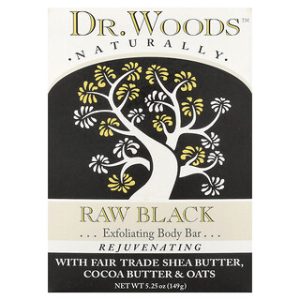 סבון גוף פילינג Dr. Woods שחור גולמי - 149 גרם