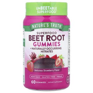 סוכריות סלק Superfood Natures Truth - טעם תות, 60 יחידות